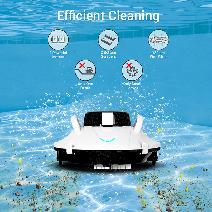 Swimming Pool Vacuum ABS 80Sqm Pool Robot Cleaner For Inground Pools