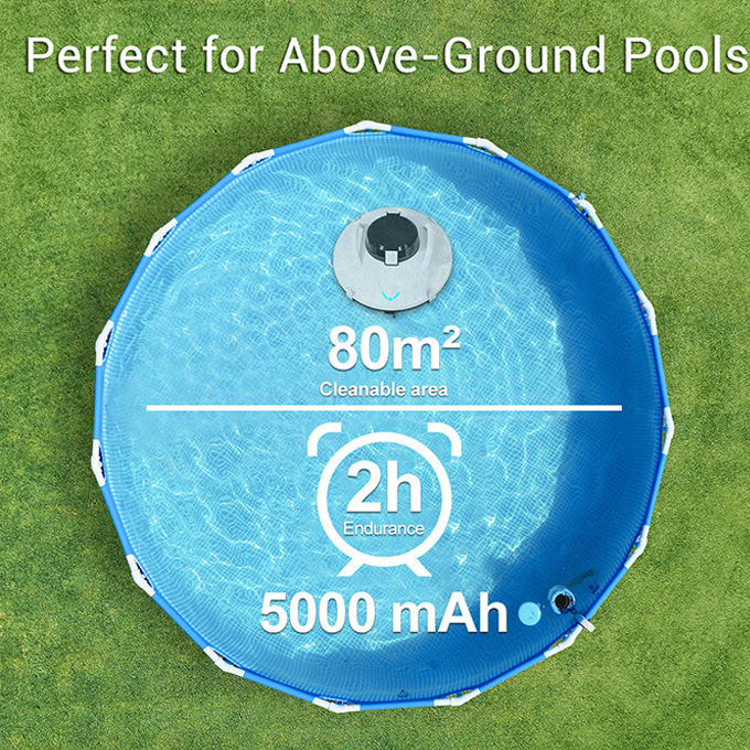 Swimming Pool Vacuum ABS 80Sqm Pool Robot Cleaner For Inground Pools