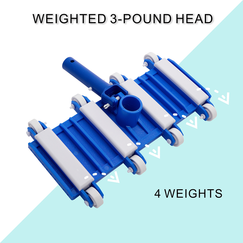 Flexible Weighted Swimming Pool Vacuum Head with Wheels