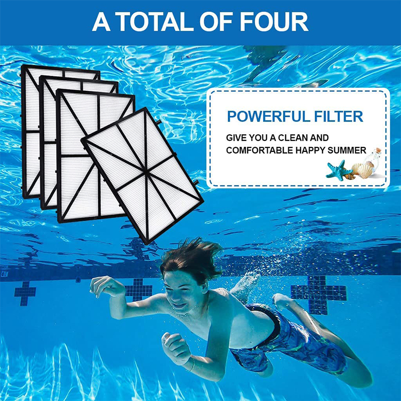 Ultra Fine Cartridge Filter Panels,4 Pack Robotic Pool Cleaner Black and White