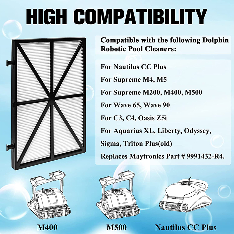 Ultra Fine Cartridge Filter Replacement for, M200 / M400 / M500 Robotic Pool Cleaner Parts, Replaces Part 4 Pack